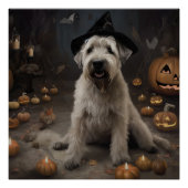 Wheaten Terrier Pumpkins Halloween Beängstigend Poster (Vorderseite)