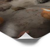 Wheaten Terrier Pumpkins Halloween Beängstigend Poster (Ecke)