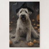 Wheaten Terrier Pumpkins Halloween Beängstigend Puzzle (Vertikal)