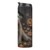Wheaten Terrier Pumpkins Halloween Beängstigend Thermosbecher (Nach rechts gedreht)