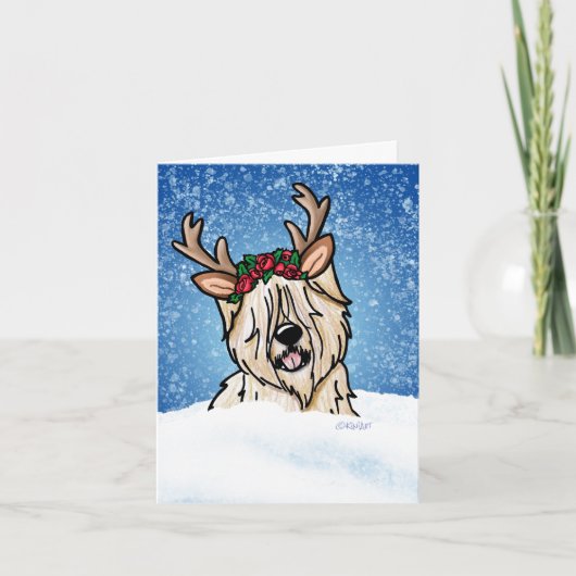 Wheaten Terrier Rentier Holiday Card Feiertagskarte (Vorderseite)