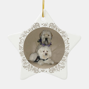 Wheaten Terrier und Havanese Keramik Ornament