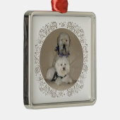 Wheaten Terrier und Havanese Silbernes Ornament (Rechts)