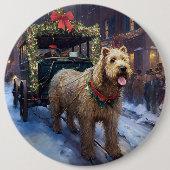 Wheaten Terrier Weihnachtssaison Button (Vorderseite)