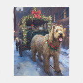 Wheaten Terrier Weihnachtssaison Fleecedecke (Vorderseite)