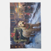 Wheaten Terrier Weihnachtssaison Geschirrtuch (Vertikal)