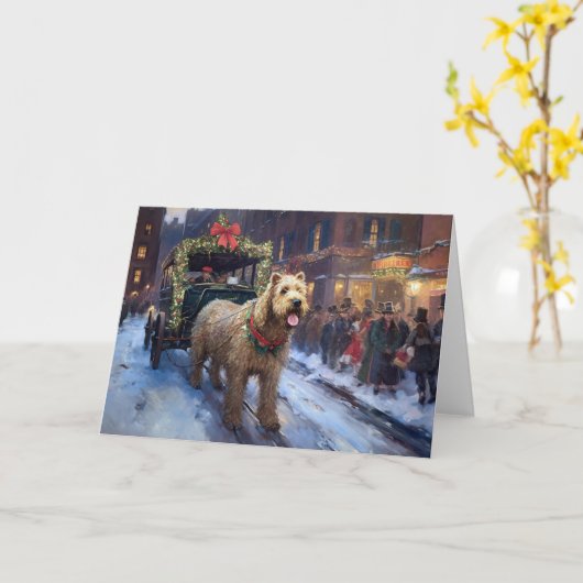 Wheaten Terrier Weihnachtssaison Karte (Gelbe Blume)