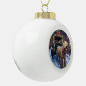 Wheaten Terrier Weihnachtssaison Keramik Kugel-Ornament (Links)