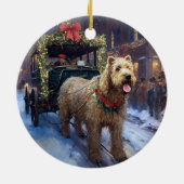 Wheaten Terrier Weihnachtssaison Keramik Ornament (Hinten)