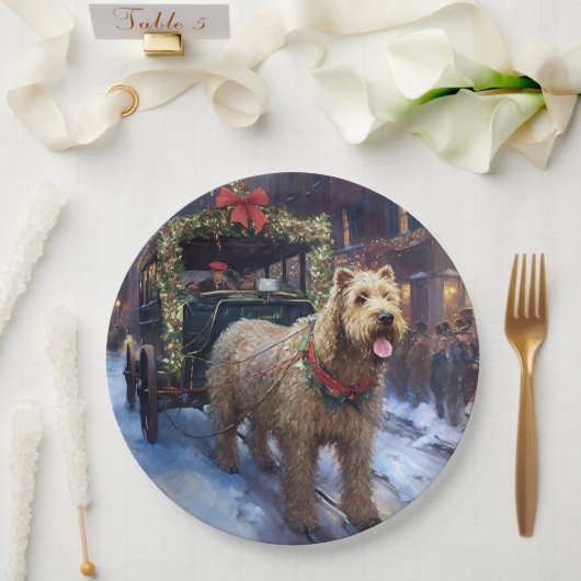 Wheaten Terrier Weihnachtssaison Pappteller (Hochzeit)
