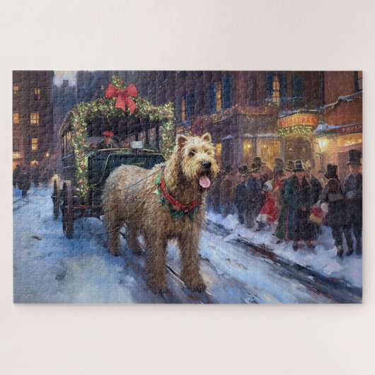 Wheaten Terrier Weihnachtssaison Puzzle (Horizontal)