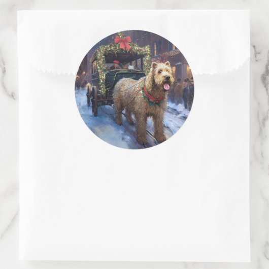 Wheaten Terrier Weihnachtssaison Runder Aufkleber (Tasche)