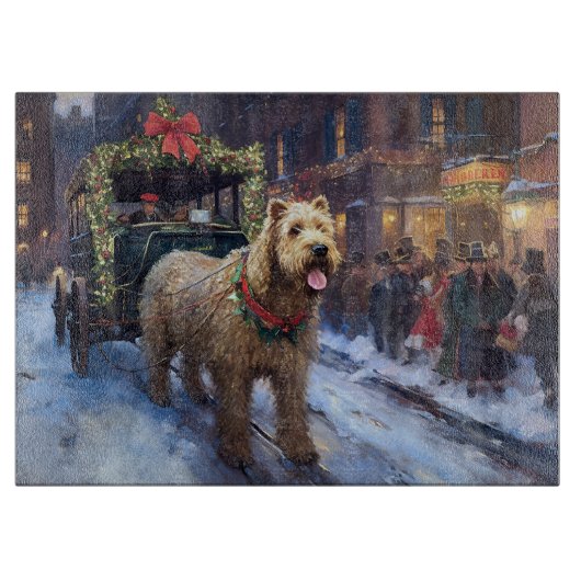 Wheaten Terrier Weihnachtssaison Schneidebrett (Vorderseite)