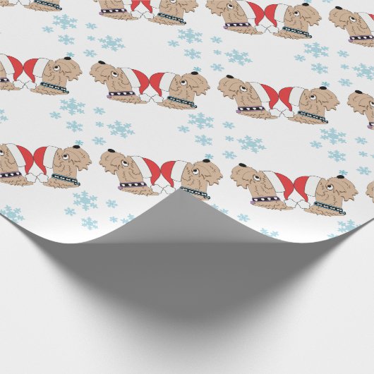 Wheaten Terrier-Weihnachtsverpackung Geschenkpapier (Ecke)