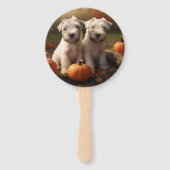 Wheaten Terrier Welpe Autumn Delight Pumpkin Fächer (Rückseite)