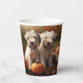 Wheaten Terrier Welpe Autumn Delight Pumpkin Pappbecher (Vorderseite)