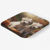 Wheaten Terrier Welpe Autumn Delight Pumpkin Pappteller (Gewinkelt)