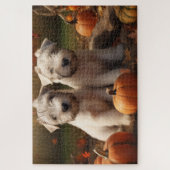 Wheaten Terrier Welpe Autumn Delight Pumpkin Puzzle (Vertikal)