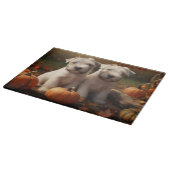 Wheaten Terrier Welpe Autumn Delight Pumpkin Schneidebrett (Ecke)