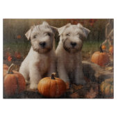 Wheaten Terrier Welpe Autumn Delight Pumpkin Schneidebrett (Vorderseite)