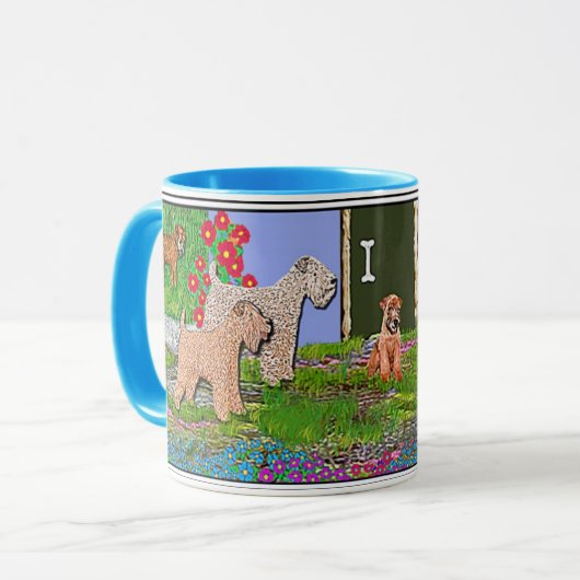 Wheaten Terriers bei Zuhause-Tasse Tasse (Vorderseite Links)