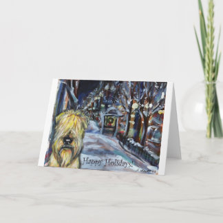 Wheaten Winter Xmas scene Feiertagskarte