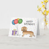 Wheaten Wire Haar Dackel Hund Happy Birthday Karte (Gelbe Blume)