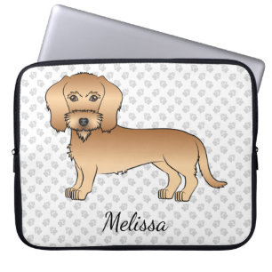 Wheaten Wire Haired Dachshund Cartoon Hund und Nam Laptopschutzhülle