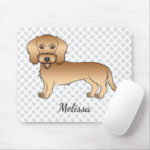 Wheaten Wire Haired Dachshund Cartoon Hund und Nam Mousepad