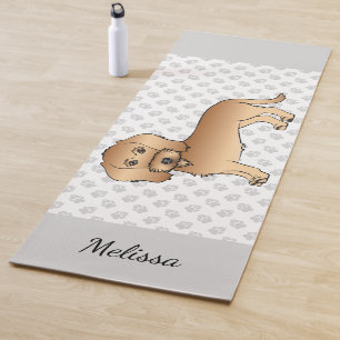 Wheaten Wire Haired Dachshund Cartoon Hund und Nam Yogamatte