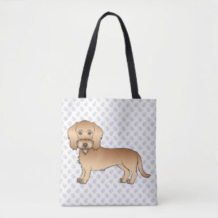Wheaten Wire Haired Dachshund Cartoon-Hund und Pfo Tasche