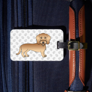 Wheaten Wire Haired Dachshund Süßer Cartoon-Hund Gepäckanhänger
