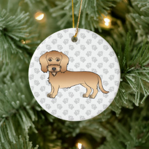 Wheaten Wire Haired Dachshund Süßer Cartoon-Hund Keramik Ornament