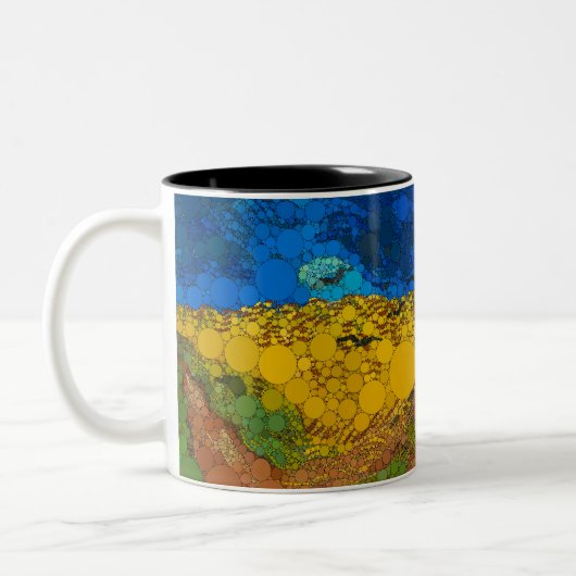 Wheatfield mit Crows by After Vincent van Gogh Zweifarbige Tasse (Links)