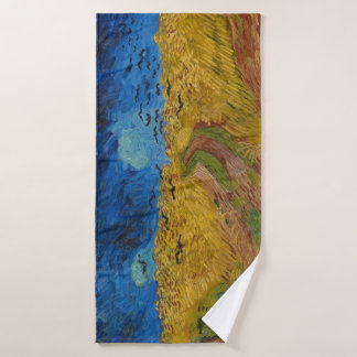 Wheatfield mit Krähen Badehandtuch