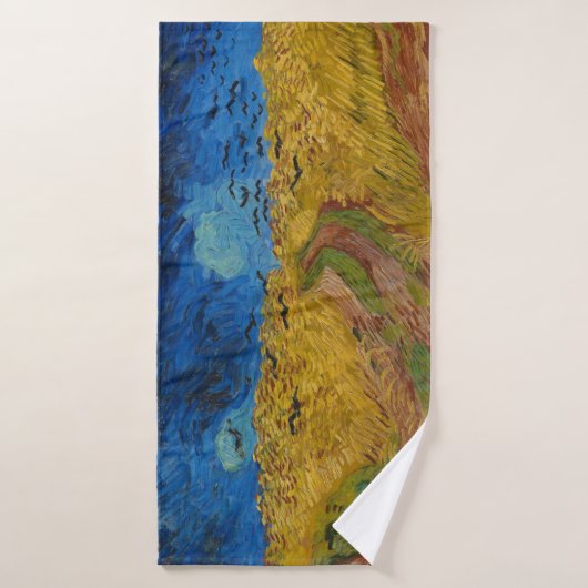 Wheatfield mit Krähen Badehandtuch (Badehandtuch)