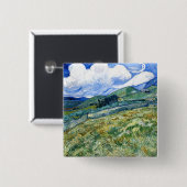 Wheatfield und Mountains, Vincent Van Gogh Button (Vorne & Hinten)