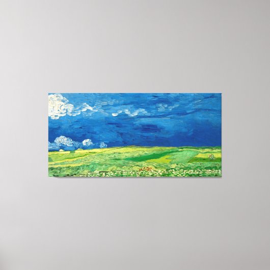 Wheatfield Under Thunderclouuuds by Vincent van Go Leinwanddruck (Vorderseite)