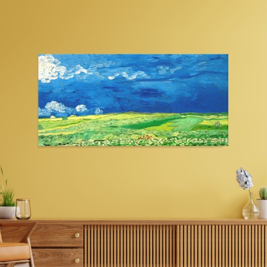 Wheatfield Under Thunderclouuuds by Vincent van Go Leinwanddruck (Insitu (Wohnzimmer))