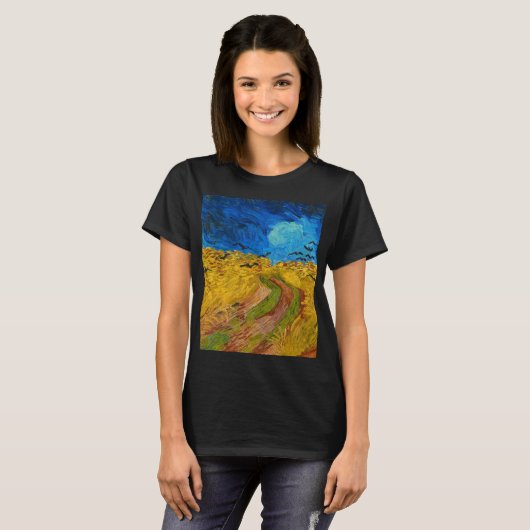 Wheatfield with Crows, 1890 von Vincent van Gogh T-Shirt (Vorne ganz)