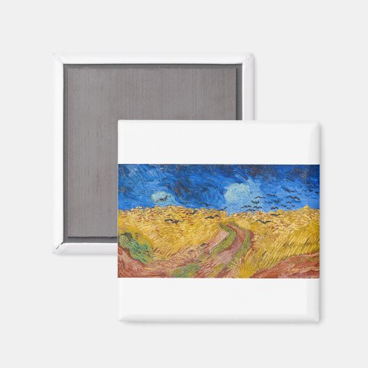 Wheatfield with Crows by Vincent van Gogh Magnet (Vorderseite/Rückseite)