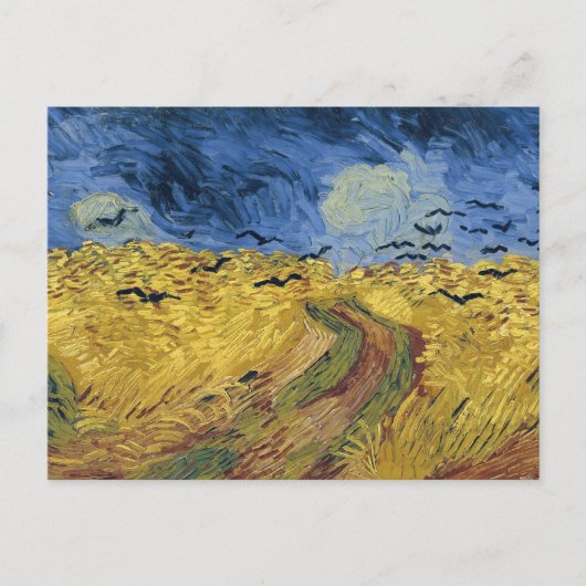 Wheatfield with Crows by Vincent Van Gogh Postcard Postkarte (Vorderseite)