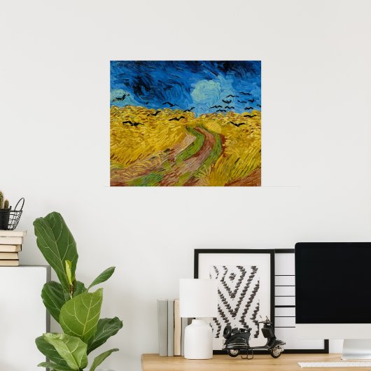 Wheatfield with Crows by Vincent van Gogh Poster (Heimbüro)