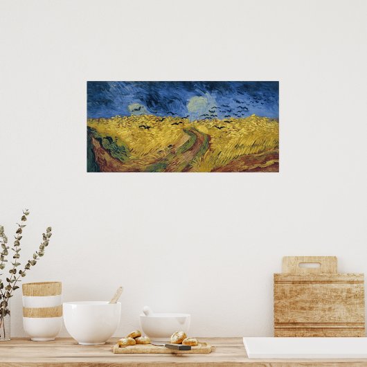 Wheatfield with Crows (F779) Van Gogh Fine Art Poster (Küche)