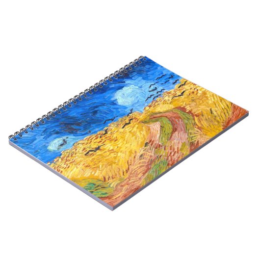 Wheatfield with Crows Landschaft Art Van Gogh Notizblock (Linke Seite)