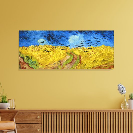 Wheatfield with crows - Vincent Van Gogh ,(1890) Leinwanddruck (Insitu (Wohnzimmer))