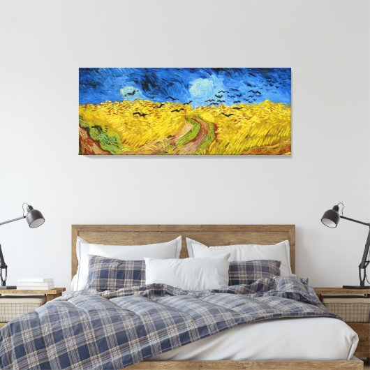 Wheatfield with crows - Vincent Van Gogh ,(1890) Leinwanddruck (Insitu (Schlafzimmer))