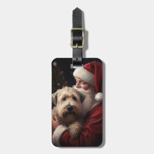 Wheaton Terrier mit Santa Claus Festive Weihnachte Gepäckanhänger