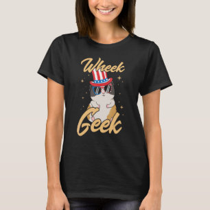 Wheek Geek Niedliche Patriotische Guinea Pig Sonne T-Shirt