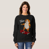 Wheek Wheek Guinea Pig Skateboard Skateboarder Sweatshirt (Vorne ganz)